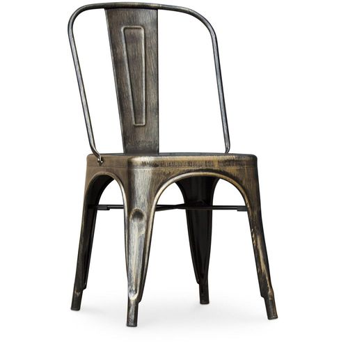 Chaise De Salle À Manger Bistrot Metalix Design Industriel Carré En Métal - Nouvelle Edition Bronze Métallisé