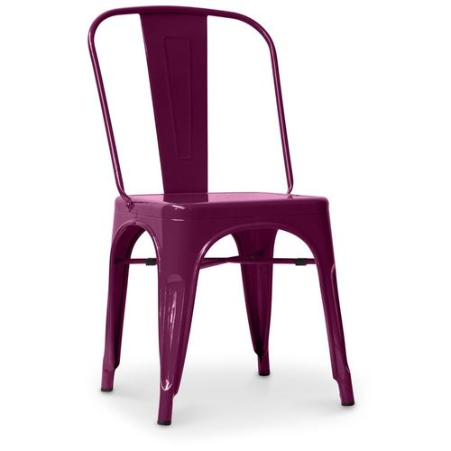 Chaise De Salle À Manger Bistrot Metalix Design Industriel Carré En Métal - Nouvelle Edition Violet