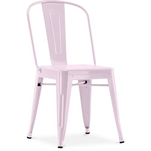 Chaise De Salle À Manger Bistrot Metalix Design Industriel Carré En Métal - Nouvelle Edition Rose Pâle