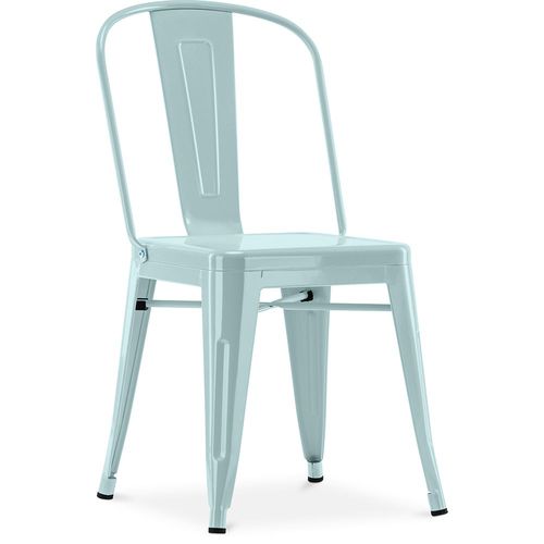 Chaise De Salle À Manger Bistrot Metalix Design Industriel Carré En Métal - Nouvelle Edition Vert Pâle