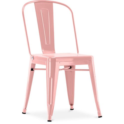 Chaise De Salle À Manger Bistrot Metalix Design Industriel Carré En Métal - Nouvelle Edition Orange Pâle