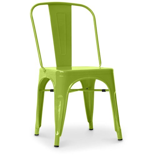 Chaise De Salle À Manger Bistrot Metalix Design Industriel Carré En Métal - Nouvelle Edition Vert Clair