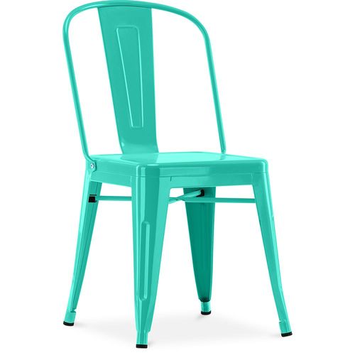 Chaise De Salle À Manger Bistrot Metalix Design Industriel Carré En Métal - Nouvelle Edition Vert Pastel