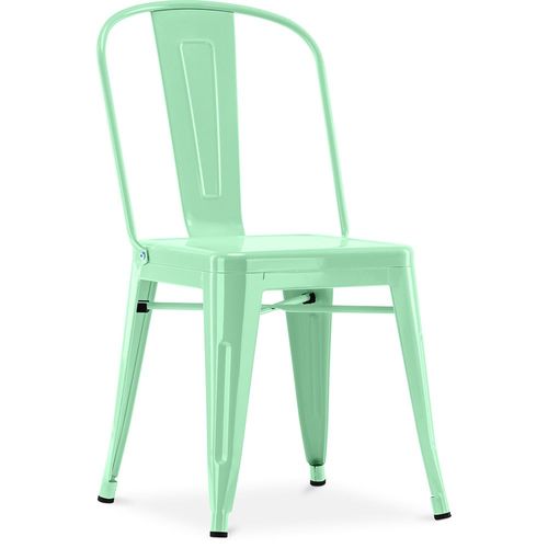 Chaise De Salle À Manger Bistrot Metalix Design Industriel Carré En Métal - Nouvelle Edition Menthe