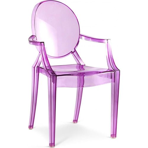 Chaise Enfant Louis King Design Transparent Violet Transparent