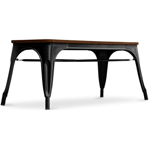 Banc Bistrot Metalix Industriel - Bois Foncé Noir