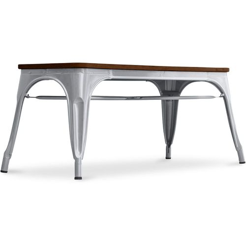 Banc Bistrot Metalix Industriel - Bois Foncé Acier