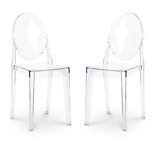 Lot De 2 Chaises De Salle À Manger Transparentes - Victoire Transparent