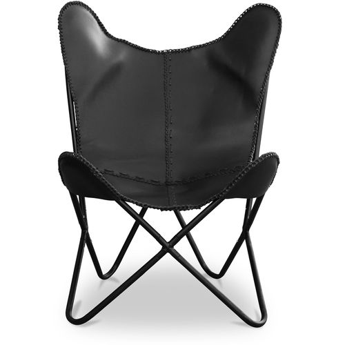 Chaise En Cuir - Design Papillon - Winq Noir