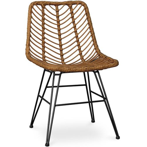 Chaise De Salle À Manger En Osier Synthétique - Valery Bois Naturel