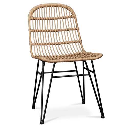Chaise De Salle À Manger En Osier Synthétique - Magony Bois Naturel