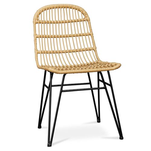 Chaise De Salle À Manger En Osier Synthétique - Magony Jaune