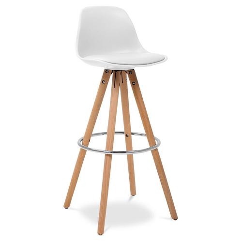 Tabouret De Bar Avec Coussin De Style Scandinave Muriel - Bois Blanc