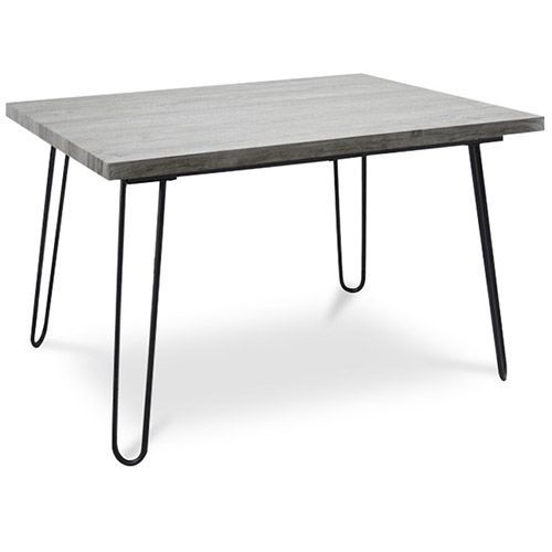Table De Salle À Manger De Style Industriel Hairpin Hanna 120x90 - Bois Et Métal Gris