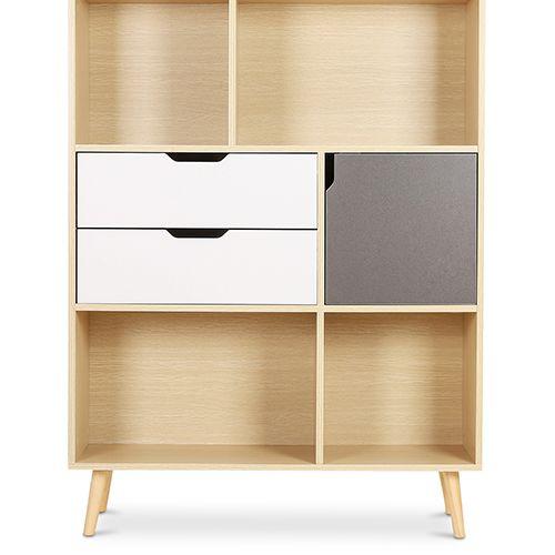 Bibliothèque En Bois - Design Scandinave - Polani Bois Naturel