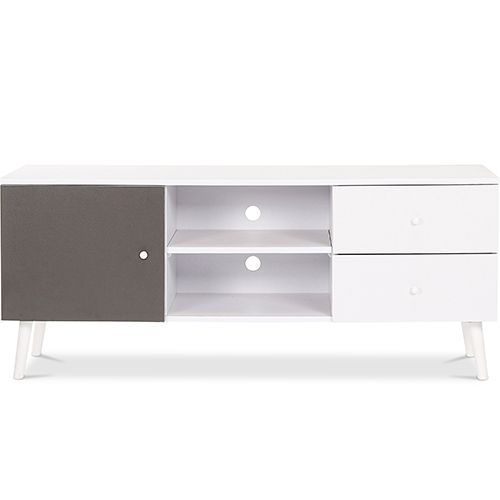 Meuble Tv En Bois - Design Scandinave - Britta Gris
