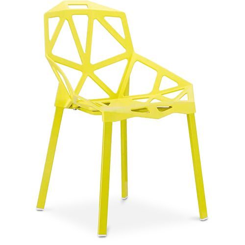 Chaise De Salle À Manger Design Mykonos - Pp Et Métal Jaune