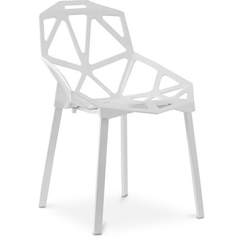 Chaise De Salle À Manger Design Mykonos - Pp Et Métal Blanc