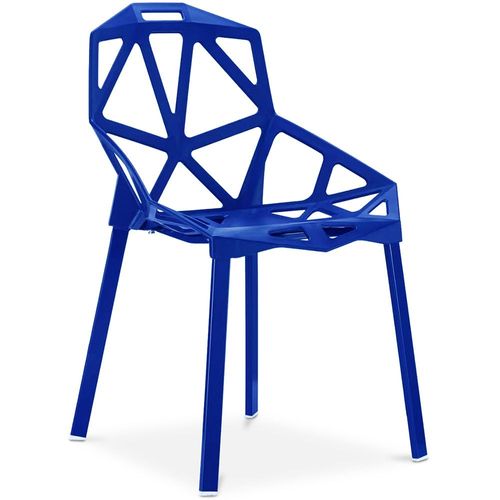 Chaise De Salle À Manger Design Mykonos - Pp Et Métal Bleu