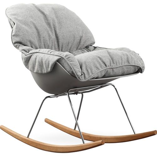 Chaise À Bascule Rembourrée Design Scandinave Gris