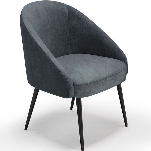 Chaise De Salle À Manger Tapissée En Velours - Cenai Gris Clair