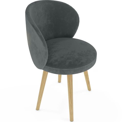 Chaise De Salle À Manger En Velours Rembourré - Seranda Gris Foncé