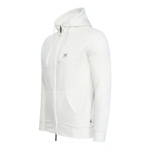 Cappuccino Italia Fleece Zip Hood Blanc