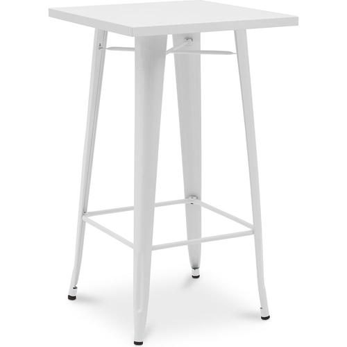 Table De Bar Bistrot Metalix Design Industriel En Métal - 100cm- Nouvelle Édition Blanc