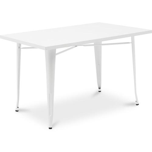 Table De Bar Bistrot Metalix Design Industriel En Métal - 120 Cm - Nouvelle Édition Blanc