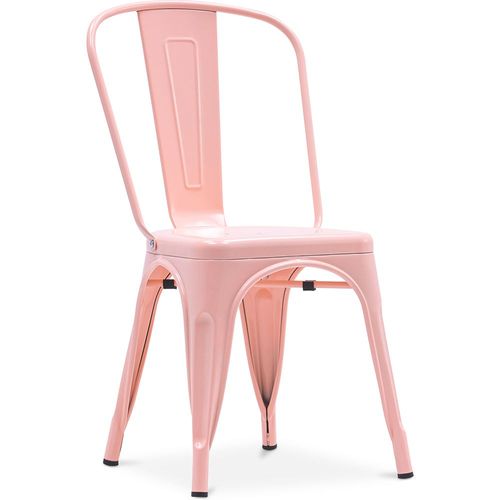 Chaise De Salle À Manger Bistrot Metalix Design Industriel En Métal - Nouvelle Édition Orange Pâle