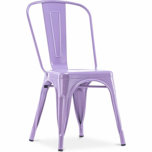 Chaise De Salle À Manger Bistrot Metalix Design Industriel En Métal - Nouvelle Édition Violet Pastel