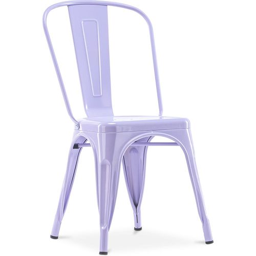 Chaise De Salle À Manger Bistrot Metalix Design Industriel En Métal - Nouvelle Édition Lavande