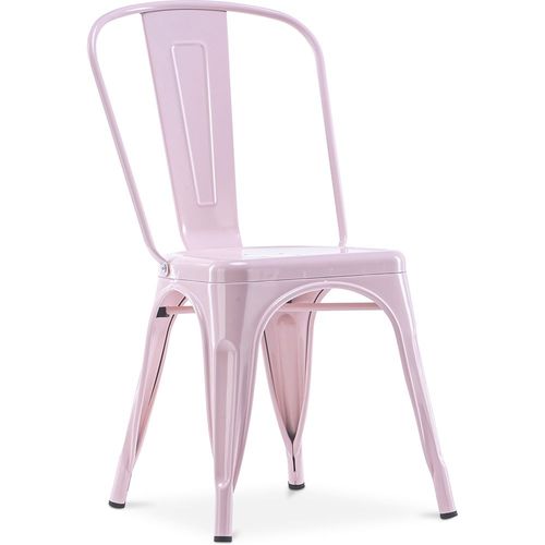 Chaise De Salle À Manger Bistrot Metalix Design Industriel En Métal - Nouvelle Édition Rose Pâle