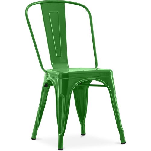 Chaise De Salle À Manger Bistrot Metalix Design Industriel En Métal - Nouvelle Édition Vert