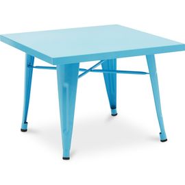 Table Pour Enfants Bistrot Metalix Design Industriel En Métal - Nouvelle Édition Turquoise