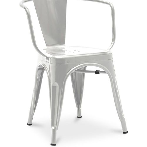 Chaise De Salle À Manger Avec Accoudoir Bistrot Metalix Design Industriel En Métal - Nouvelle Édition Acier