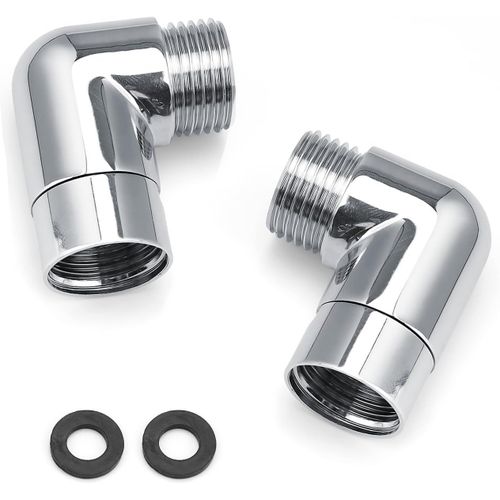 ERSHI-Adaptateur de Douchette 90 Degrés, 2 Pièces Bras de Douche Laiton, Coude Mâle Laiton, Rallonge de 1/2"" Convient pour Raccord[1982]