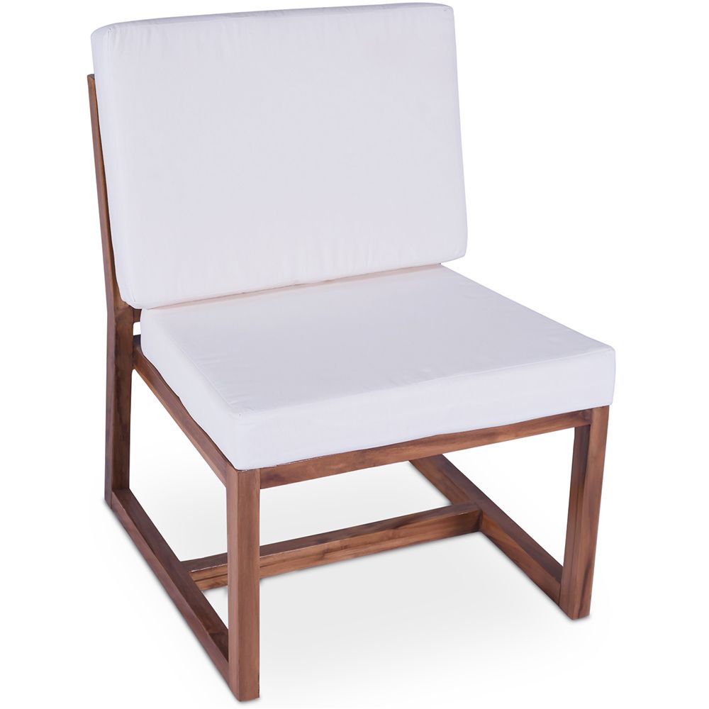 Fauteuil De Jardin En Bois Et Toile, Design Boho Bali - Bayen Blanc