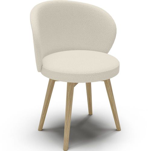 Chaise De Salle À Manger En Bouclette Fausse Fourrure Tapissée - Boucles Blanches - Seranda Blanc