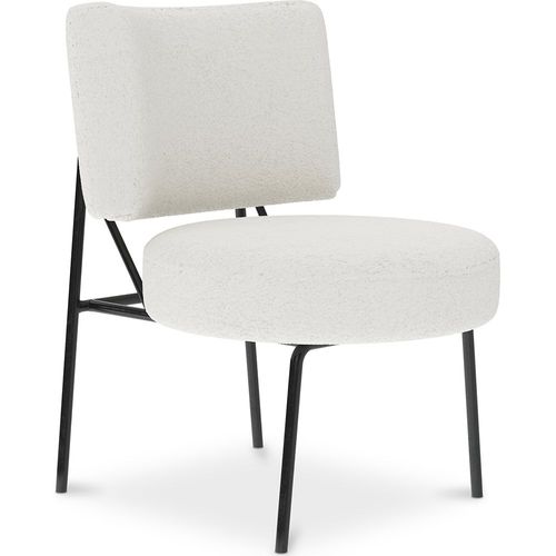 Chaise De Salle À Manger En Bouclette Fausse Fourrure Tapissée - Boucles Blanches - Hebay Blanc