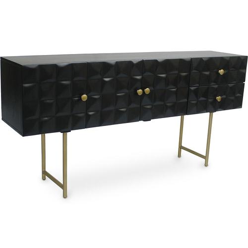 Console En Bois - Buffet Stile Vintage - Noir - Fros Noir