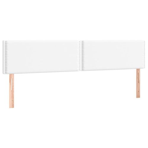 Tête De Lit Accessoire Couchage Chambre À Coucher Meuble 2 Parties 80 X 5 X 78/88 Cm Synthétique Blanc Tdl0206586