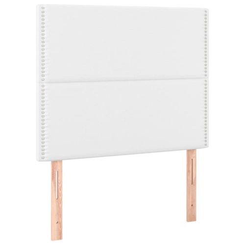 Tête De Lit Accessoire Couchage Chambre À Coucher Meuble 2 Parties 80 X 5 X 78/88 Cm Synthétique Blanc Tdl0206587