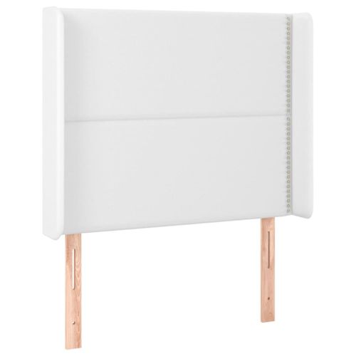 Tête De Lit Accessoire Couchage Chambre À Coucher Meuble Avec Rebord Latéral 83 X 16 X 118/128 Cm Synthétique Blanc Tdl0205777