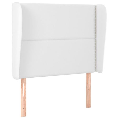 Tête De Lit Accessoire Couchage Chambre À Coucher Meuble Avec Rebord Latéral 83 X 23 X 118/128 Cm Synthétique Blanc Tdl0205773