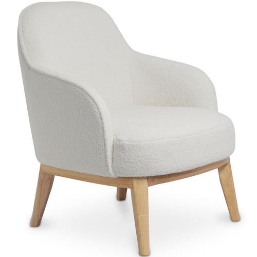 Chaise De Salle À Manger En Bouclette Fausse Fourrure Tapissée - Boucles Blanches - Yenva Blanc