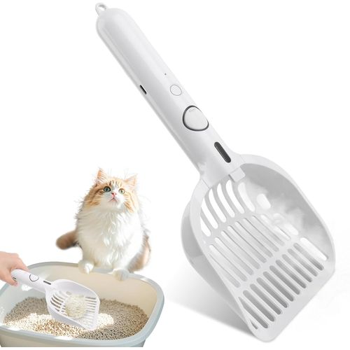 Ershi-Pelle À Litière, 3 En 1pelle À Litière Steamy Avec Vapeur Self Cleaning, Pelle À Litière Anti-Poussière Et Désodorisante, Bl[100]