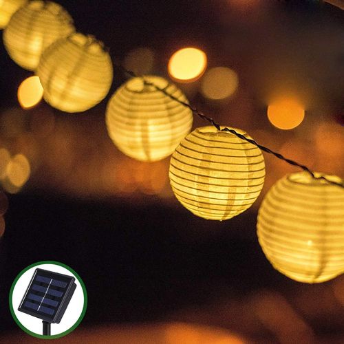 Ershi-Guirlande Lumineuse Lampe Solaire Exterieur Jardin, 30 Led Lampe Lampion Décoration Noël Guirlande Guinguette Lanternes Sol[511]