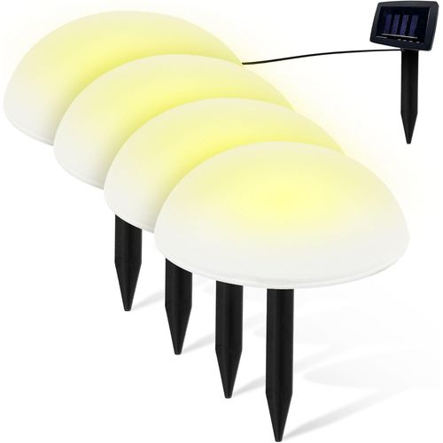 ERSHI-FISHTEC - Guirlande de Jardin à Planter - Demi-Spères - 5 Lumières LED Jaunes Autonome - Résistantes IP44 - Panneau Solaire [795]