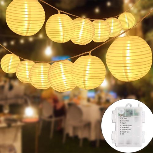 ERSHI-10 M batterie Guirlande Lumineuse 40 LEDs Étanche Lampe Lanterne, Guirlande Lampions LED Imperméable Lumières Féériques de D[812]